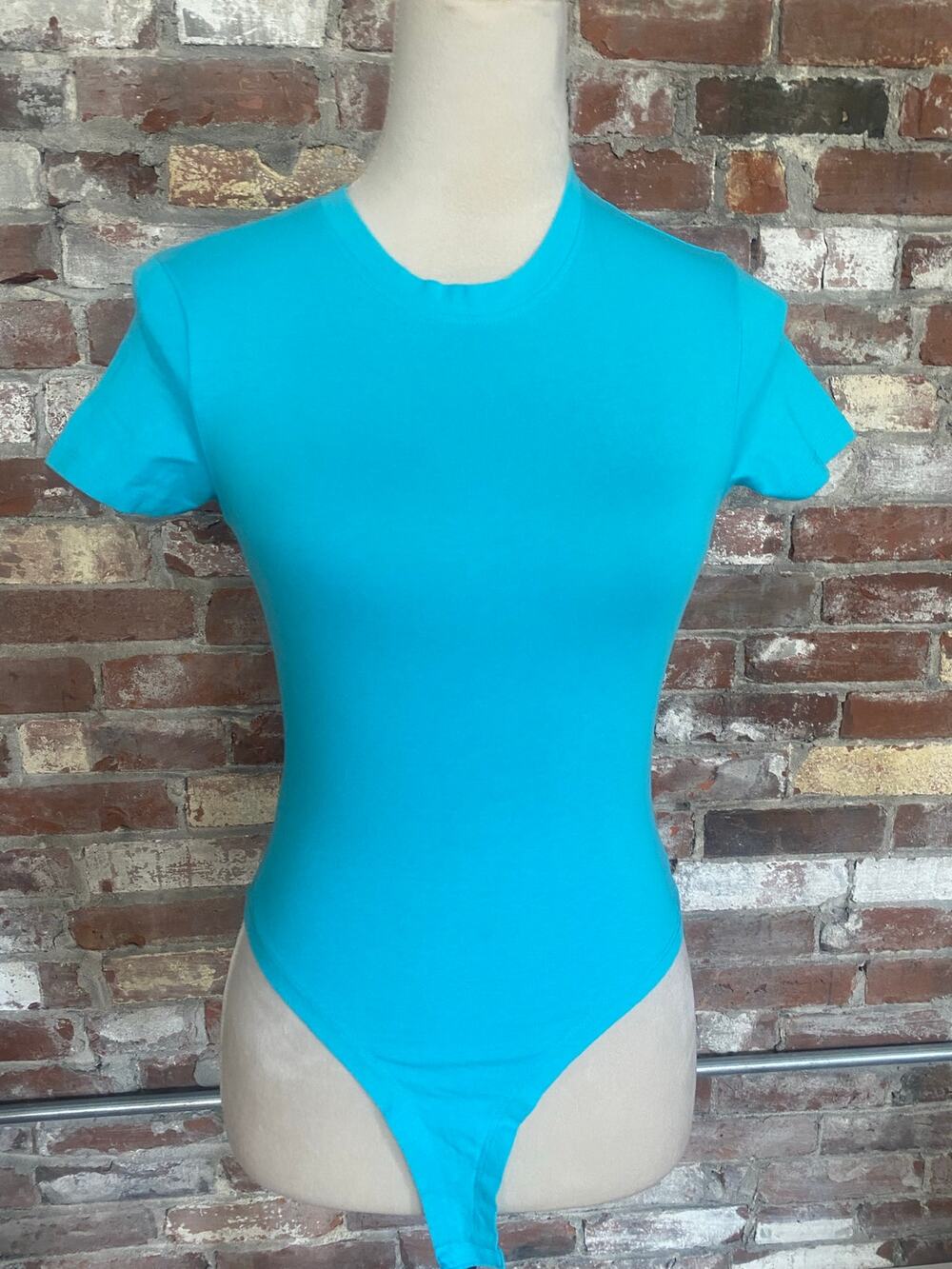 Primark Cares Bright Teal Short Sleeve Stretch Bodysuit Size XS